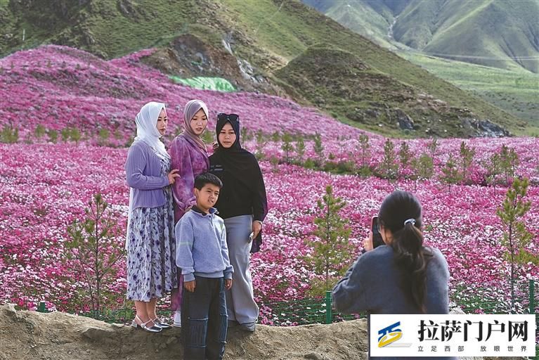 国庆假期游客们欣赏高原景致